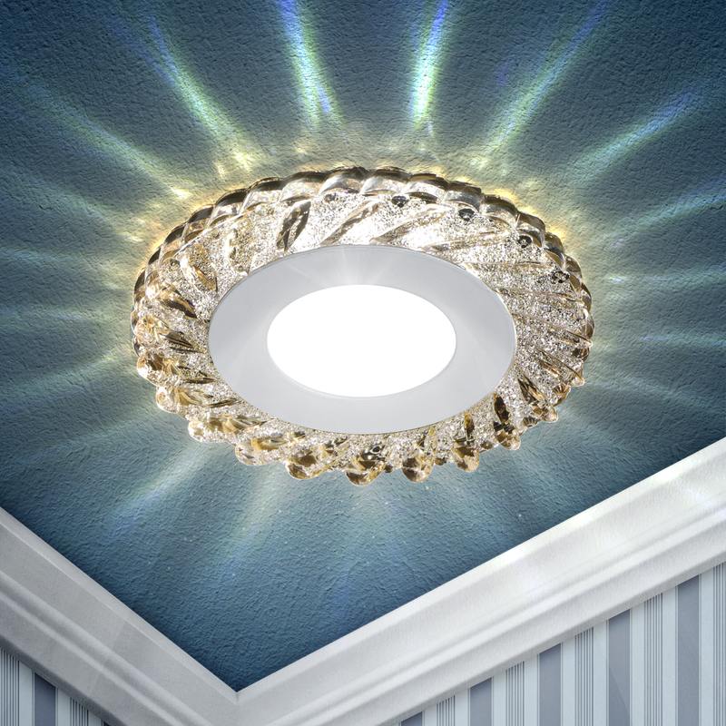 DK LED 15 CHP/WH Светильник ЭРА светодиодный круглый белая подсветка 3+3W шампань/белый оптом купить хорошая цена DK LED 15 CHP/WH Светильник ЭРА светодиодный круглый белая подсветка 3+3W шампань/белый купить оптом недорого