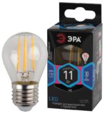 Лампочка светодиодная ЭРА F-LED P45-11W-840-E27 Е27 / Е27 11Вт филамент шар нейтральный белый свет купить оптом недорого
