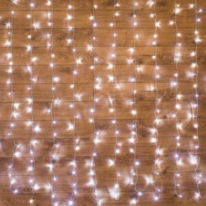 Гирлянда светодиодная "Светодиодный Дождь" 1.5х1м 96LED бел. 8Вт 230В IP20 с контроллером провод прозр. Neon-Night 235-025 оптом купить цена