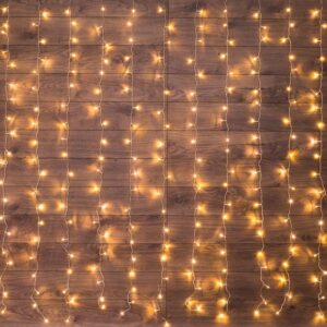Гирлянда светодиодная "Светодиодный Дождь" 1.5х1м 96LED тепл. бел. 8Вт 230В IP20 с контроллером провод прозр. Neon-Night 235-026 оптом купить цена
