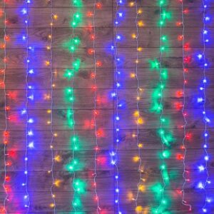 Гирлянда светодиодная "Светодиодный Дождь" 2.5х2м 300LED мультиколор 16Вт 230В IP20 свечение с динамикой провод прозр. Neon-Night 235-059 оптом купить цена
