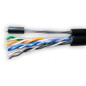 Кабель витая пара U/UTP кат.5E 4х2х24AWG solid CU PE Outdoor Standard трос черн. (м) SUPRLAN 01-0322-1 оптом купить цена