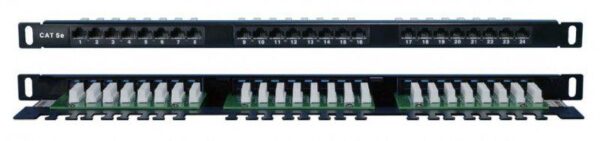 Патч-панель 19дюйм 0.5U кат.5E 24 порта RJ45 Dual IDC PPHD-19-24-8P8C-C5E-110D высок. плотности Hyperline 244076 оптом купить цена