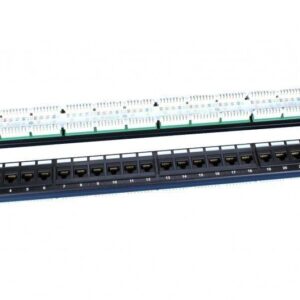 Патч-панель 19дюйм 1U кат.5E 24 порта RJ45 PP3-19-24-8P8C-C5E-110D черн. Hyperline 246095 оптом купить цена