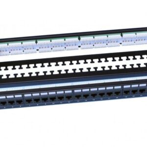 Патч-панель 19дюйм 1U RJ45 кат.6 24 порта Dual IDC ROHS PP3-19-24-8P8C-C6-110D черн. Hyperline 246107 оптом купить цена