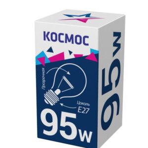 Лампа накаливания 95Вт A50/A55 прозрачная E27 230В КОСМОС LKsmSt55CL95E27v2 оптом купить цена