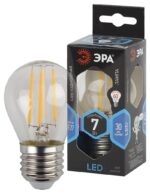 Лампочка светодиодная ЭРА F-LED P45-7W-840-E27 E27 / Е27 7Вт филамент шар нейтральный белый свет купить оптом недорого