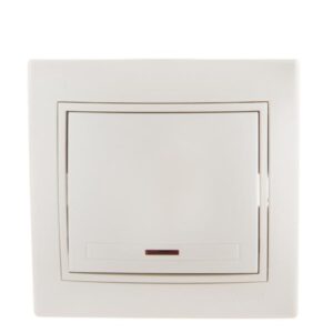 Выключатель 1-кл. СП Mira 10А IP20 с подсветкой со вставкой жемчуж./бел. перламутр. LEZARD 701-3030-111 оптом купить цена