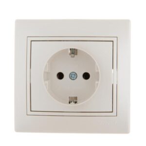 Розетка 1-м СП Mira 16А IP20 с заземл. со вставкой керамика жемчуж./бел. перламутр. LEZARD 701-3030-122 оптом купить цена