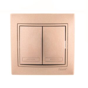 Выключатель 2-кл. СП Mira 10А IP20 со вставкой свет. корич. перламутр. LEZARD 701-3131-101 оптом купить цена