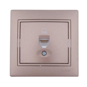 Розетка компьютерная 1-м СП Mira RJ45 16А IP20 со вставкой свет. корич. перламутр. LEZARD 701-3131-139 оптом купить цена