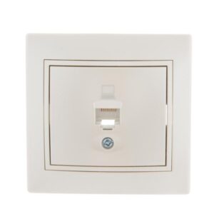 Розетка компьютерная 1-м СП Mira RJ45 16А IP20 со вставкой жемчуж./бел. перламутр. LEZARD 701-3030-139 оптом купить цена