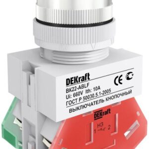 Выключатель кнопочный ABLF ВК-22 d22мм 220В черн. DEKraft 25012DEK оптом купить цена