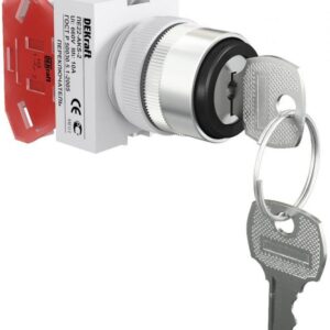 Переключатель на 2 положения I-O ПЕ-22 AKS-2 d22мм с ключом черн. DEKraft 25053DEK оптом купить цена