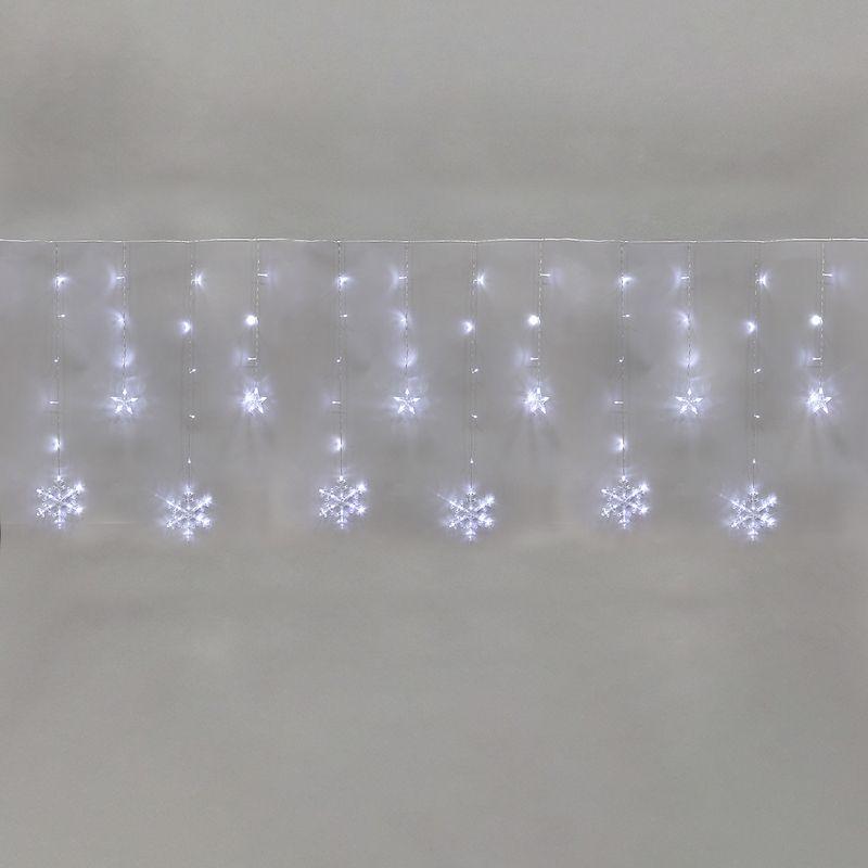 Гирлянда светодиодная "Бахрома" со снежинками 2.4х0.9м 150LED бел. 7.5Вт 230В IP20 с контроллером 8 режимов Neon-Night 255-075 купить оптом выгодно Гирлянда светодиодная "Бахрома" со снежинками 2.4х0.9м 150LED бел. 7.5Вт 230В IP20 с контроллером 8 режимов Neon-Night 255-075 оптом купить цена