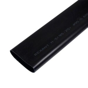 Трубка термоусадочная тонкостен. 95.0/25.0 с клеем (3:1) 1м черн. Rexant 26-0095 оптом купить цена
