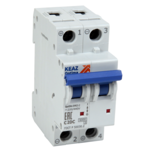Выключатель автоматический модульный 2п C 4А OptiDin BM63-2C4-DC-УХЛ3 КЭАЗ 261242 оптом купить цена