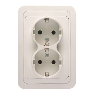 Розетка 2-м СП Mimoza 16А IP20 с заземл. бел./бел. Makel 12082 оптом купить цена