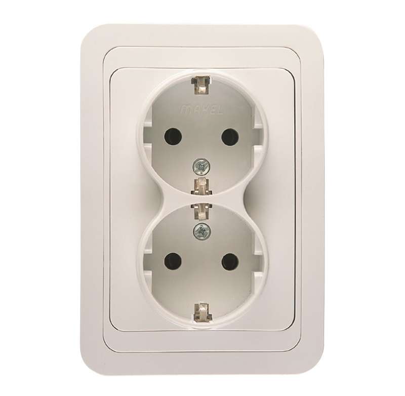 Розетка 2-м СП Mimoza 16А IP20 с заземл. бел./бел. Makel 12082 купить оптом выгодно Розетка 2-м СП Mimoza 16А IP20 с заземл. бел./бел. Makel 12082 оптом купить цена