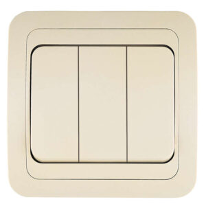 Выключатель 3-кл. 3п СП Mimoza 10А IP20 крем./крем. Makel 25091 оптом купить цена