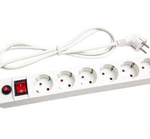 Удлинитель с сетевым фильтром 6х10м с заземл. 10А IP20 ПВС 3х0.75 защ. шторки бел. UNIVersal 967U-3010 оптом купить цена