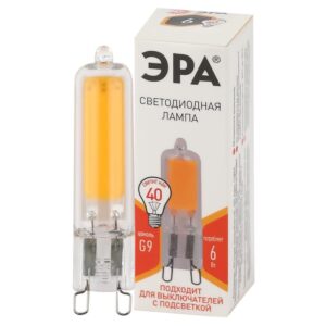 Лампочка светодиодная ЭРА STD LED JCD-6W-GL-827-G9 G9 6Вт капсула теплый белый свет купить оптом недорого