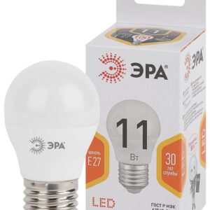 Лампочка светодиодная ЭРА STD LED P45-11W-827-E27 E27 / Е27 11Вт шар теплый белый свет купить оптом недорого