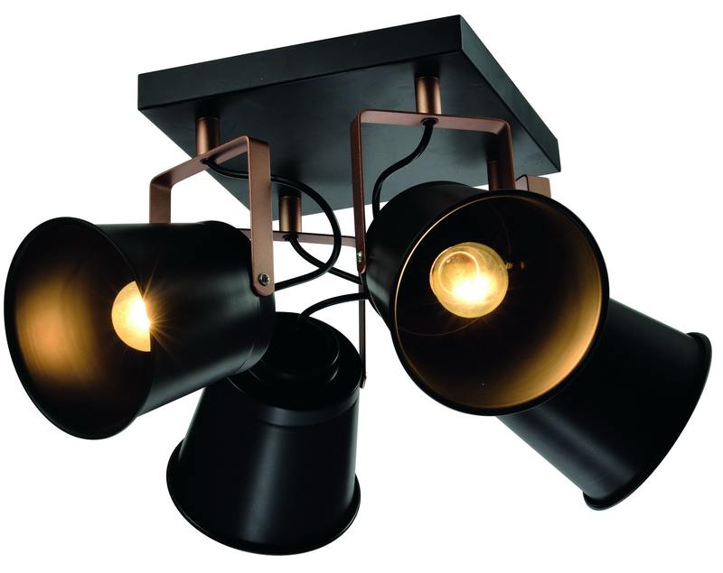 Светильник настенно-потолочный спот Rivoli Acuto 7015-704 4 х Е27 40 Вт поворотный оптом купить хорошая цена Светильник настенно-потолочный спот Rivoli Acuto 7015-704 4 х Е27 40 Вт поворотный купить оптом недорого