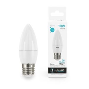 Лампа светодиодная Elementary 10Вт свеча 4100К нейтр. бел. E27 750лм GAUSS 30220 оптом купить цена