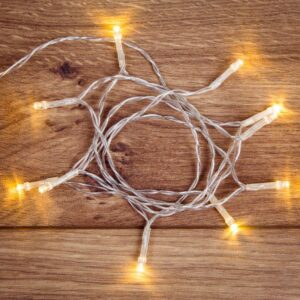 Гирлянда светодиодная универсальная 1.2м 10LED тепл. бел. 0.1Вт IP20 провод ПВХ прозр. элементы питания 2хAA (не в компл.) Neon-Night 303-073 оптом купить цена