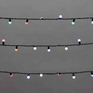 Гирлянда светодиодная "Мультишарики" 20м d15мм 200LED мульти (RG/RB) 11Вт 230В IP44 мигание провод зел. Neon-Night 303-609 оптом купить цена