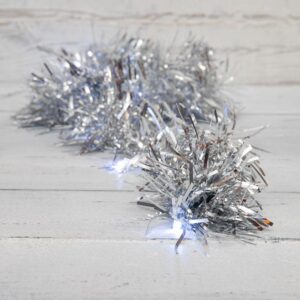 Гирлянда светодиодная "Мишура серебряная " 1.5м 10LED бел. 0.1Вт IP20 провод ПВХ прозр. элементы питания 2хAA (не в компл.) Neon-Night 304-011 оптом купить цена