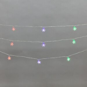 Гирлянда светодиодная "Снежинки" большие 5м 20LED мульти (RG/RB) IP20 230В мигание провод прозр. Neon-Night 304-024 оптом купить цена