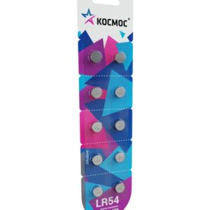 Элемент питания алкалиновый "таблетка" LR54/AG10 для часов (блист.10шт) КОСМОС KOCG10(LR54)10BL оптом купить цена