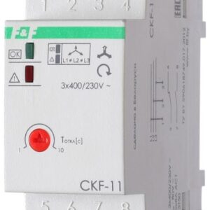 Реле контроля фаз для сетей с изолированной нейтралью CKF-11 (монтаж на DIN-рейке 35мм; регулировка задержки отключения; контроль чередования фаз; 3х400В 8А 1Z 1R IP20)(аналог ЕЛ-11Е) F&F EA04.004.003 оптом купить цена