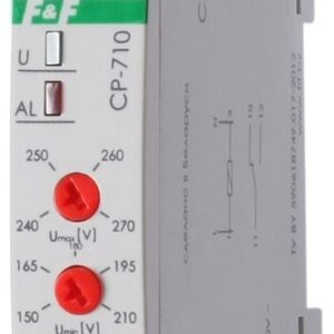 Реле напряжения CP-710 (однофазный; контроль верхнего и нижнего значений напряжения; монтаж на DIN-рейке 35мм; 230В 16А 1P IP20) F&F EA04.009.001 оптом купить цена