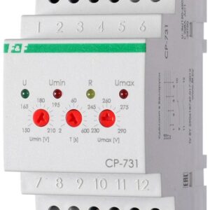 Реле напряжения CP-731 (трехфазный; микропроцессорный; контроль верхнего и нижнего значений напряжения; контроль асимметрии; чередования фаз; монтаж на DIN-рейке 35мм 3х400/230+N 2х8А 1Z 1R IP20) F&F EA04.009.005 оптом купить цена