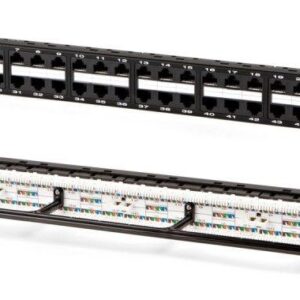 Патч-панель 19дюйм 1U кат.5E 48 портов RJ45 Dual IDC PPHD-19-48-8P8C-C5e-110D высок. плотности Hyperline 32809 оптом купить цена