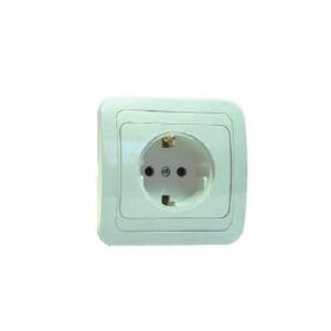 Розетка 1-м СП Mimoza 16А IP20 с заземл. керамика бел./бел. Makel 12008 оптом купить цена