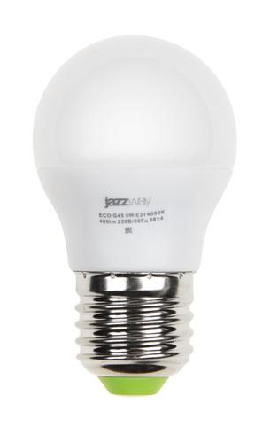 Лампа светодиодная PLED-ECO 5Вт G45 шар 4000К нейтр. бел. E27 400лм 220-240В JazzWay 1036988A купить оптом выгодно Лампа светодиодная PLED-ECO 5Вт G45 шар 4000К нейтр. бел. E27 400лм 220-240В JazzWay 1036988A оптом купить цена