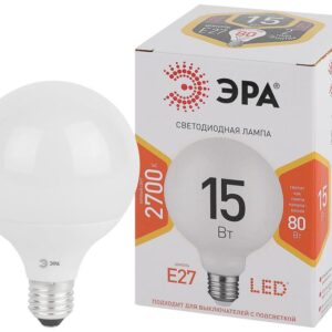 Лампочка светодиодная ЭРА STD LED G95-15W-2700K-E27 E27 / Е27 15Вт шар теплый белый свет купить оптом недорого