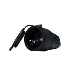 Разъем штепсельный 16А IP44 250В (еврослот) с заземл. каучук UNIVersal 602228 оптом купить цена