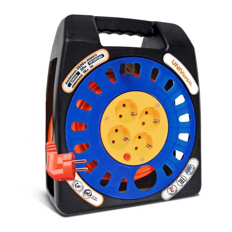 Удлинитель в закрыт. корпусе 4х20м с заземл. 16А IP20 У16-012 ПВС 3х1 термозащита защ. шторки UNIVersal 1673 купить оптом выгодно Удлинитель в закрыт. корпусе 4х20м с заземл. 16А IP20 У16-012 ПВС 3х1 термозащита защ. шторки UNIVersal 1673 оптом купить цена