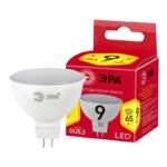 Лампочка светодиодная ЭРА RED LINE LED MR16-9W-827-GU5.3 R 9 Вт софит теплый белый свет купить оптом недорого