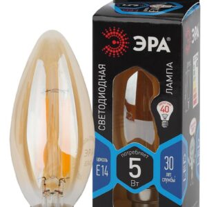 Лампочка светодиодная ЭРА F-LED B35-5W-840-E14 gold Е14 / Е14 5Вт филамент свеча золотистая нейтральный белый свет купить оптом недорого