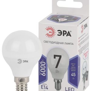 Лампочка светодиодная ЭРА STD LED P45-7W-860-E14 E14 / Е14 7Вт шар холодный дневной свет купить оптом недорого