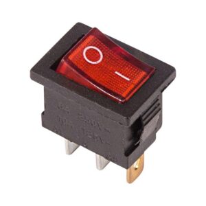 Выключатель клавишный 250В 6А (3с) ON-OFF красн. с подсветкой Mini (RWB-206; SC-768) Rexant 36-2150 оптом купить цена