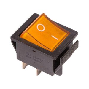Выключатель клавишный 250В 16А (4с) ON-OFF желт. с подсветкой (RWB-502 SC-767 IRS-201-1) Rexant 36-2333 оптом купить цена