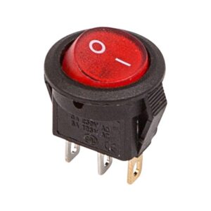 Выключатель клавишный круглый 250В 3А (3с) ON-OFF красн. с подсветкой Micro (RWB-106 SC-214) (инд. упак.) Rexant 36-2530-1 оптом купить цена