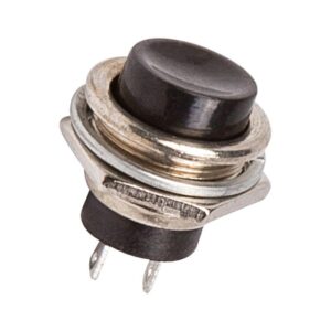 Выключатель-кнопка металл 250В 2А (2с) OFF-(ON) d16.2 черн. (RWD-306) Rexant 36-3350 оптом купить цена
